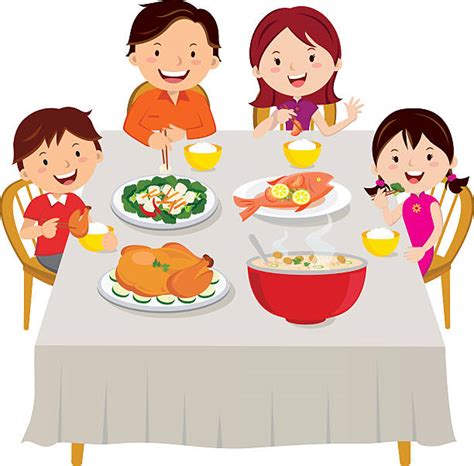 Royalty Free Family Eating Clip Art, Vector Images & Illustrations - iStock