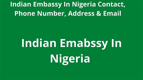 Indian Embassy In Nigeria Contact, 2023, Phone Number, Address