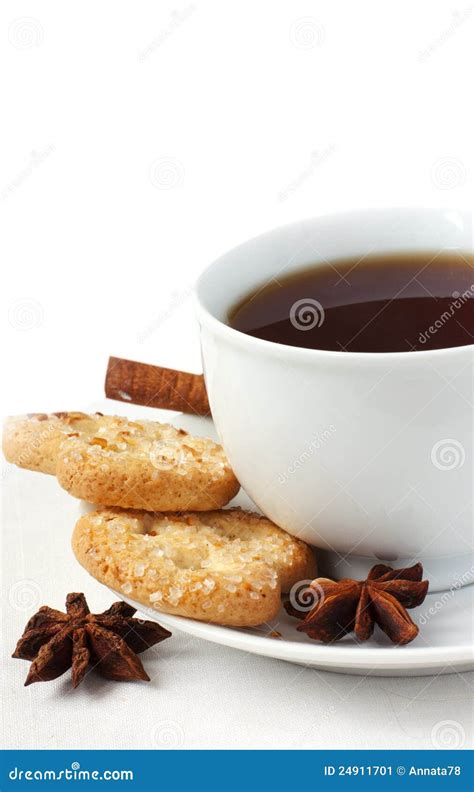 Flavor tea with biscuits stock image. Image of aroma - 24911701