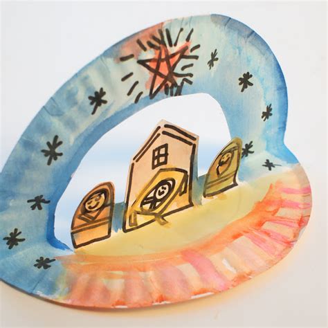 Easy Pop Up Paper Plate Nativity | Pink Stripey Socks