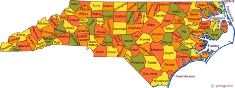 North Carolina Map: The 100 Counties of North Carolina