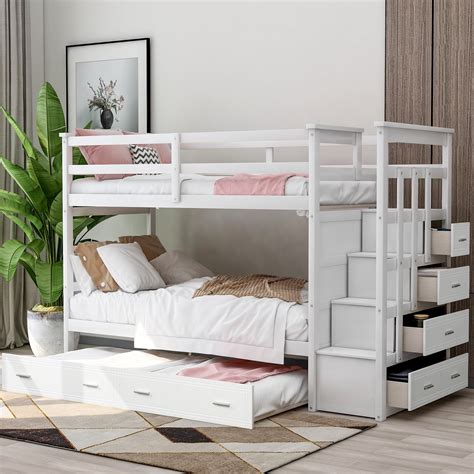 Bunk Beds Twin Over Twin : Walker Edison Furniture Company Solid Wood ...