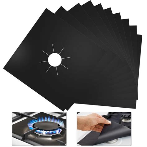 10 Pack Reusable Gas Stove Burner Covers Stove top Burner Liners Gas ...