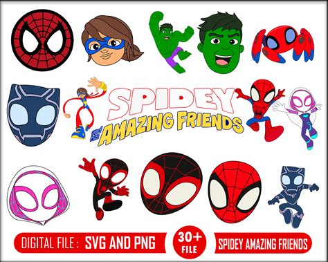 Spidey and Friends, Spidey, Digital download, SVG, PNG, Desi | Inspire ...