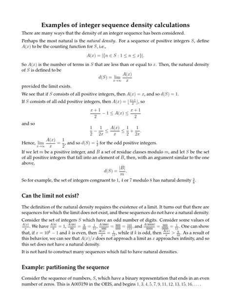 Density Examples | PDF | Sequence | Limit (Mathematics)