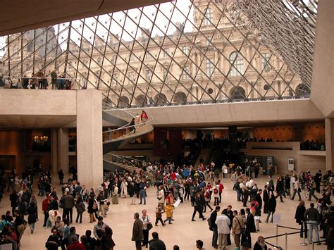 Louvre Pyramid interior, Louvre Museum, Paris