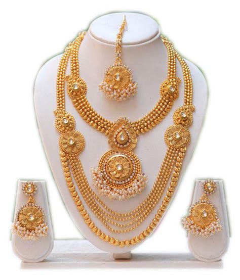 Swarajshop Gold Plated Golden Necklace Sets - Buy Swarajshop Gold ...