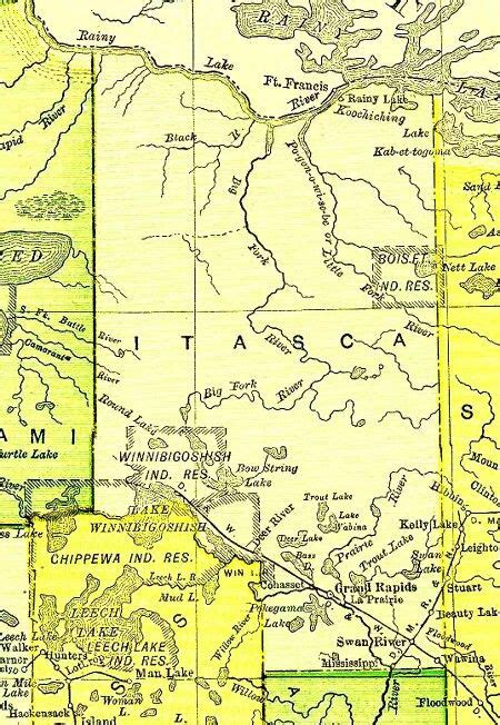 Map Of Itasca County, Minnesota 1895 | Forked river, Itasca, Lake