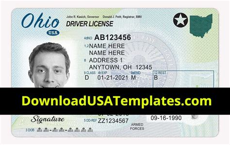 Ohio Driver License Psd | Oh Driving License Editable Template with ...