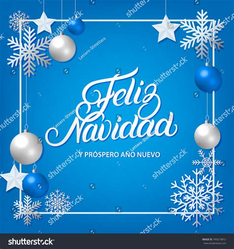 Feliz Navidad Hand Written Lettering Silver Stock Vector (Royalty Free ...