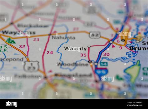 Waverly Georgia USA Shown on a Geography map or road map Stock Photo ...