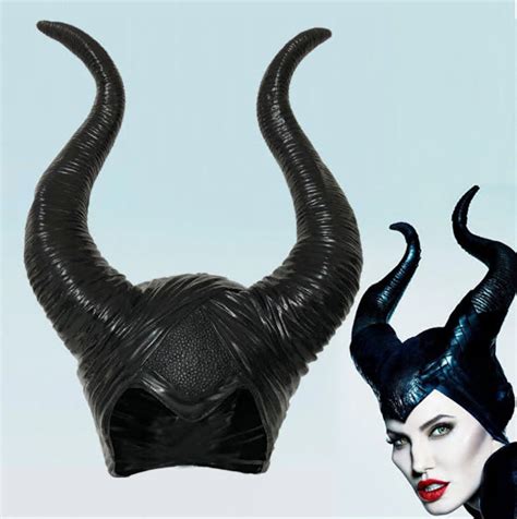 Maleficent Horns Cosplay Mask Headgear Black Queen Helmet Cap | Etsy