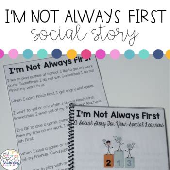 Social Story: I'm Not Always First by My Special Learners- Kayla Coffman