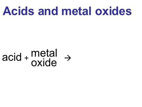 Reaction Of Metal Oxides With Acid