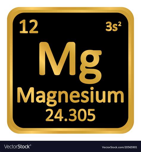 Periodic table element magnesium icon Royalty Free Vector