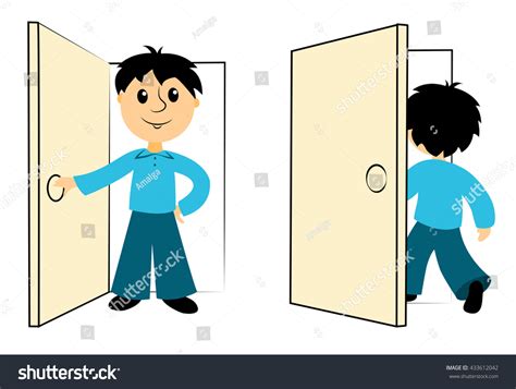 Clipart Man Entering Door Free Images At Clkercom