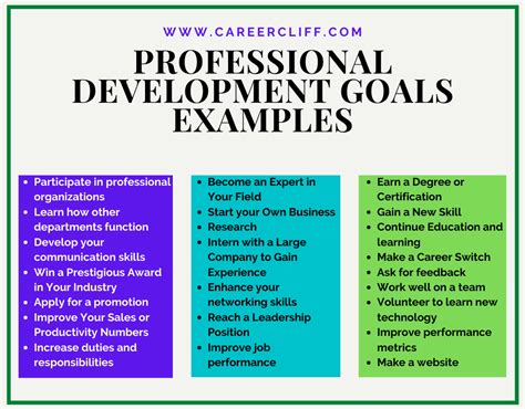 professional development goals examples