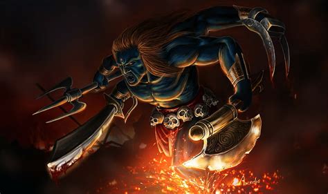 HD wallpaper: abstract, Shiva, weapon, angry, burning, blood ...