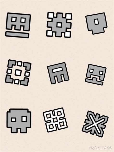 {Geometry Dash} Icons of Levels 1-9 by Crashfab on DeviantArt