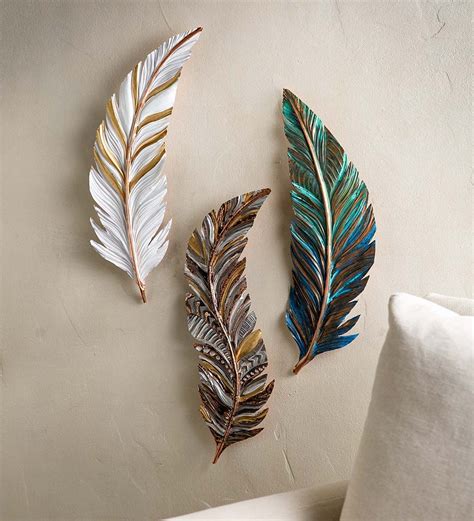 Feather Wall Decor, Feather Art, Feather Design, Clay Wall Art, Wood ...