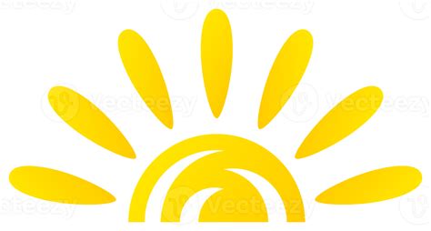 Sun icon in bright yellow color. PNG with transparent background ...