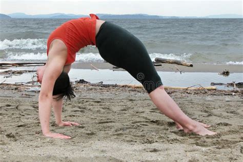 Yoga On The Beach-Backward Bend Stock Photo - Image: 119294