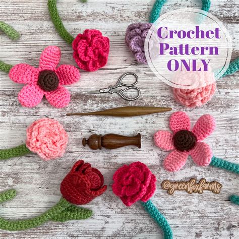 Flowers Amigurumi Pattern Crochet Pattern for Flower Bouquet - Etsy