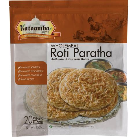 Katoomba Wholemeal Roti Paratha 65g X20 Pack | Woolworths