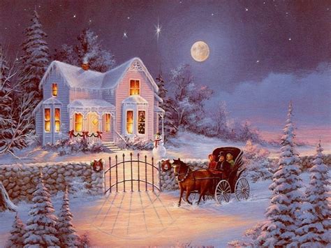 Beautiful Winter Night Wallpaper Free Download