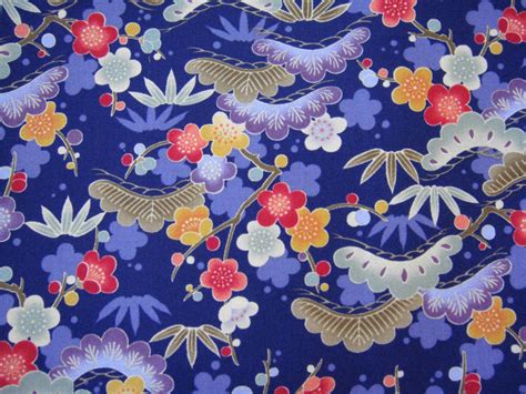 Beautiful Traditional Japanese Purple Kimono Design Cotton