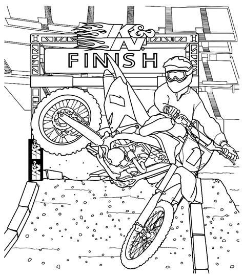 Cool Dirt Bike Coloring Page - Free Printable Coloring Pages