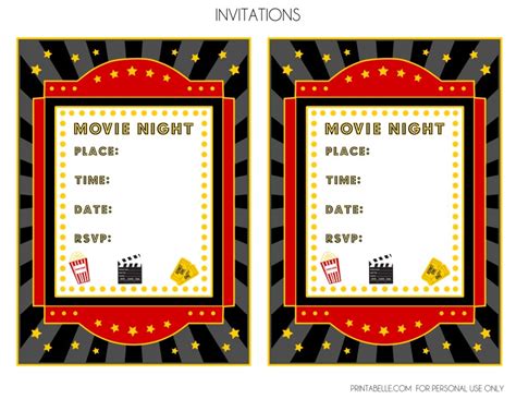 View Movie Party Invitations Printable PNG | US Invitation Template