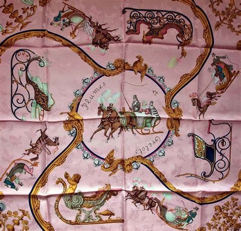 Fabulous RARE Hermes Paris JACQUARD Silk Scarf "Plumes et Grelots"