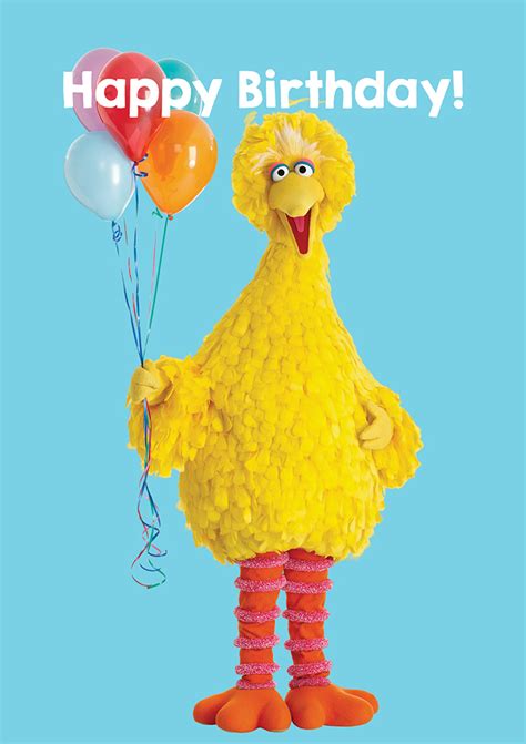 Big Bird Sesame Street Happy Birthday - Greeting Card ...