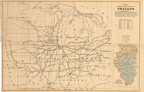 Antique Railroad Map - Midwest, Chicago 1850 : nwcartographic.com – New ...