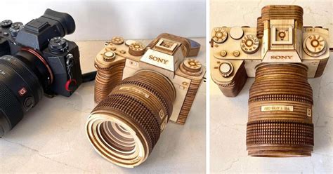 20 Times This Artist Recreated Popular Camera Models By Carving Wood In ...