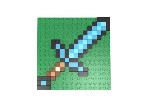 Minecraft Diamond Sword Pixel Art