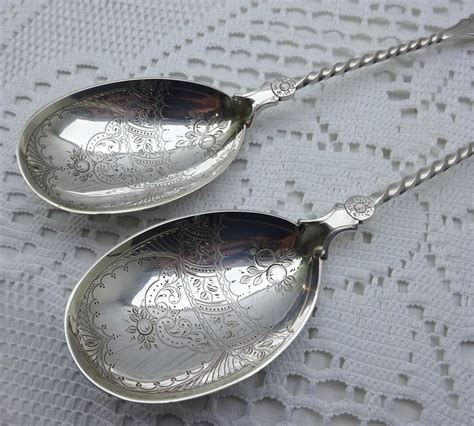 Georgian Solid Silver Serving Spoons - Showpiece Antiques