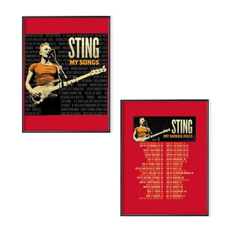 Sting Tour 2023 Poster Set, Sting Concert Tour 2023 Poster Set Designed ...