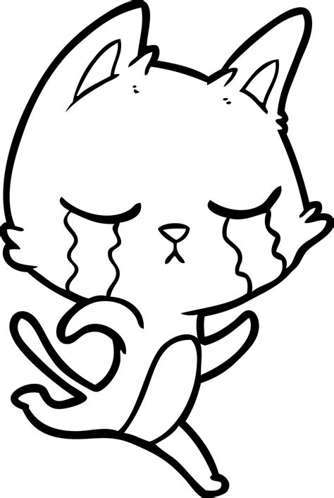 crying cartoon cat 12479989 Vector Art at Vecteezy