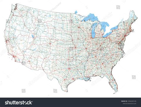 Complex Usa Road Map Interstates Us Stock Vector (Royalty Free ...