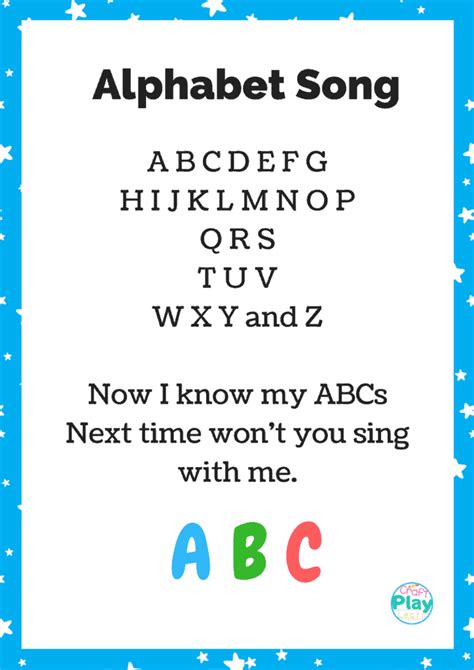 ABC Alphabet Song Printable And Activity Ideas - Craft Play Learn