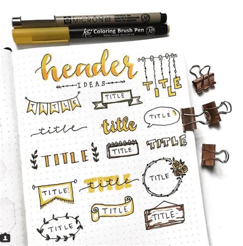 Simple bullet journal Calligraphy + 27 Simple headers!