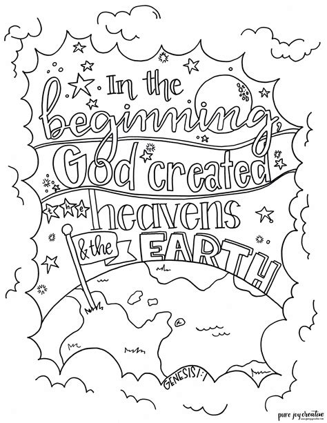 Genesis 1:1 Printable Coloring Page - Lutheran Homeschool