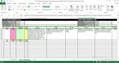 Download Risk Management Log Excel Template - Engineering Feed