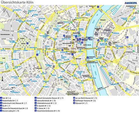 Gratis Köln Stadtplan mit Sehenswürdigkeiten zum Download