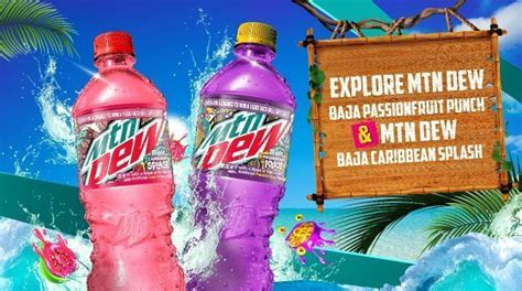 Tropical Summertime Soda Flavors : MTN DEW Baja Blast soda