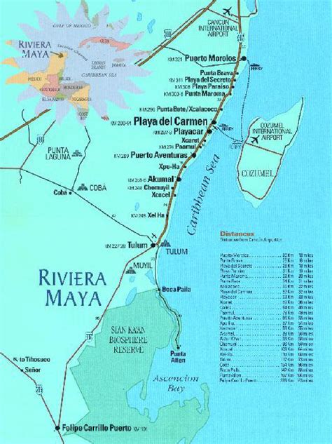 Riviera Maya Mexico Tourist Beach Map - Riveria Maya Mexico • mappery