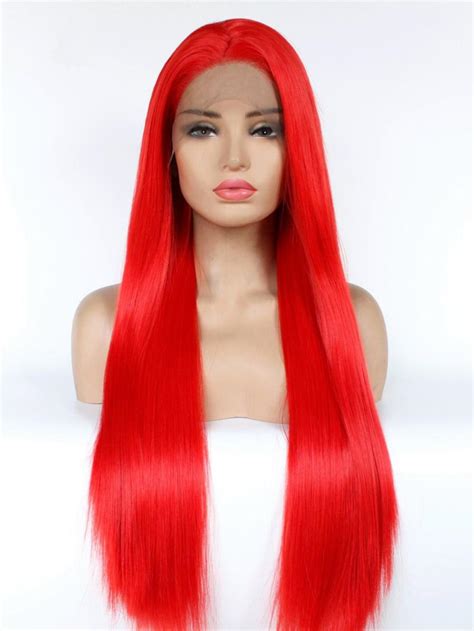 Truly Red Long Straight Lace Front Wig - Synthetic Wigs - BabalaHair