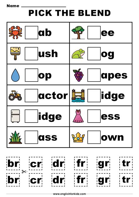 S Blends Worksheets Free